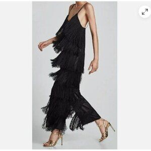 Zara Black Fringe Jumpsuit